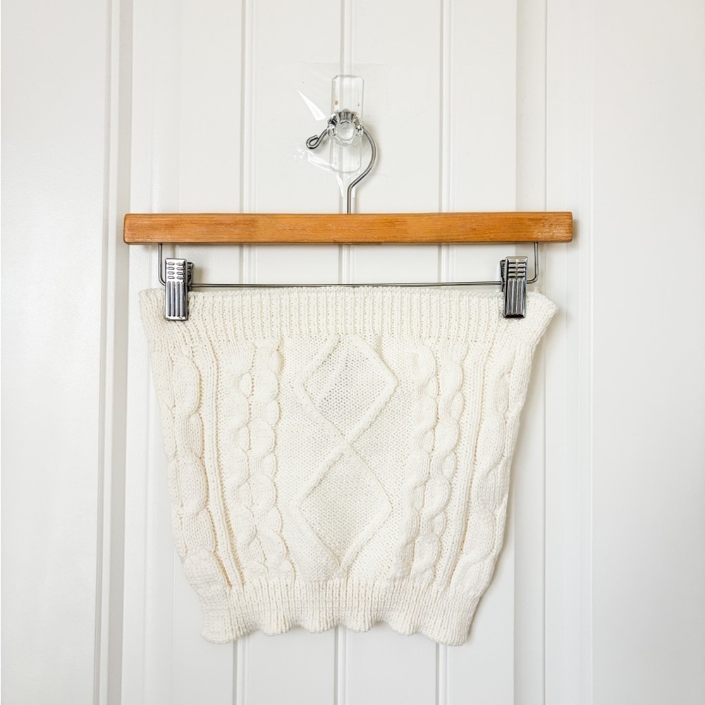 NWT Forever 21 Cream Knit Tube Top Size Small